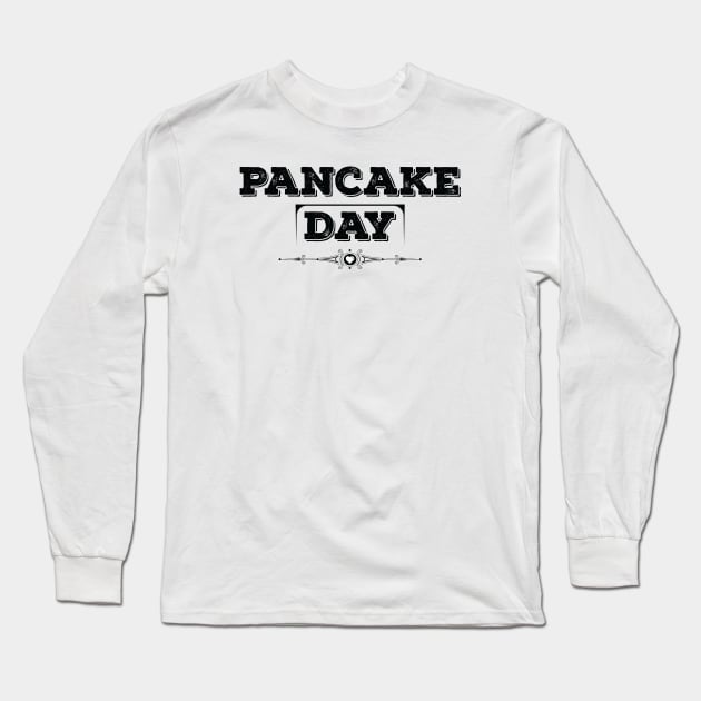 National Pancake Day Black Long Sleeve T-Shirt by VecTikSam